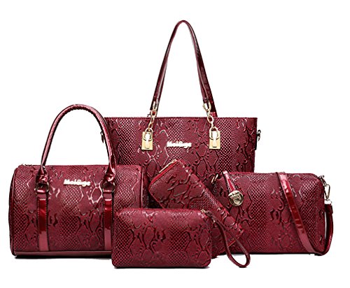 Yan Show - Bolso Cruzados para Mujer Rojo Rojo Vino