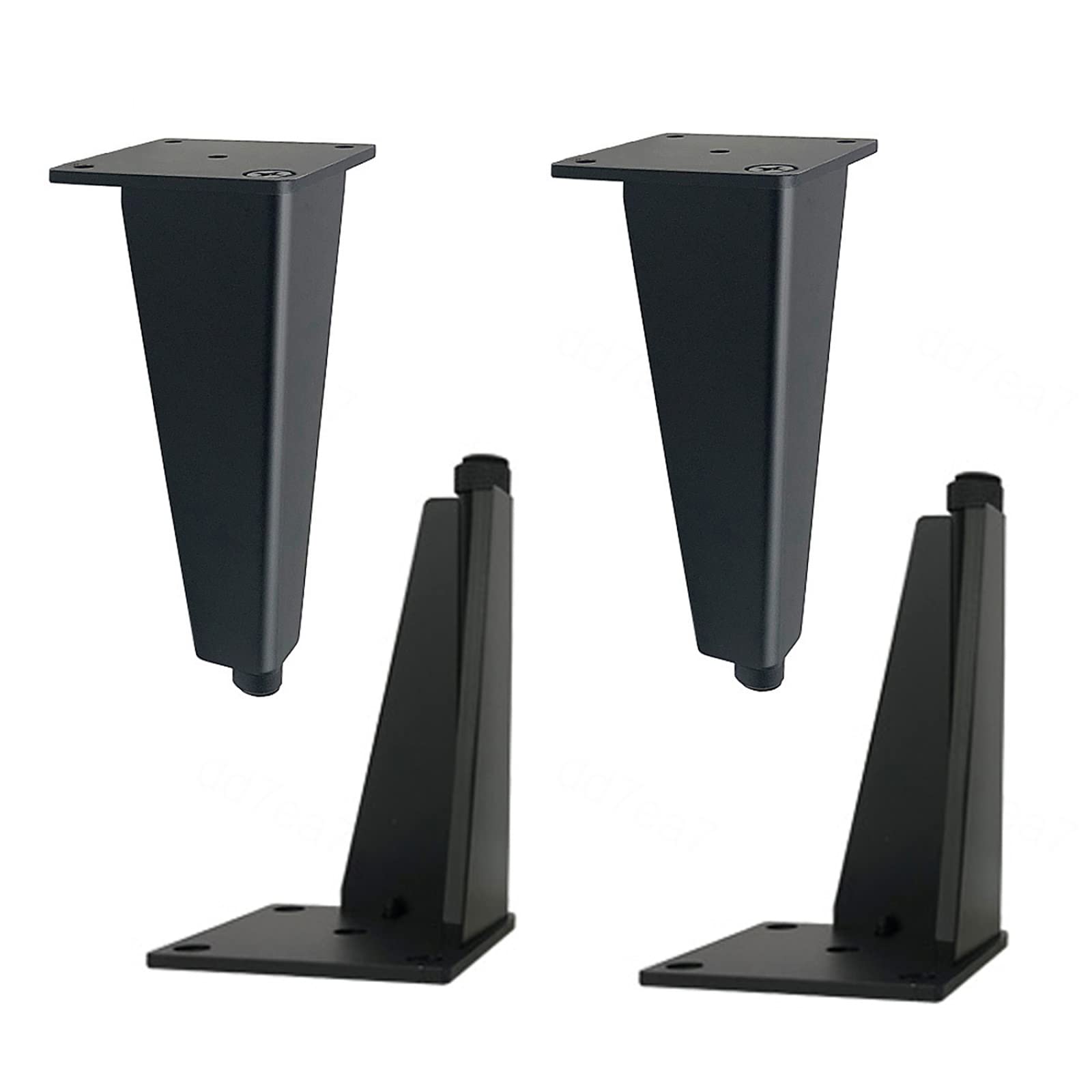 Nero Fai da Te Cabinet Piede,Gamba Ricambio per mobili,Gambe da Tavolo Lega Alluminio 4 Pezzi,Piede di Supporto del Divano,Gambe da scrivania Metallo Resistente,con Viti,40cm/15.7in
