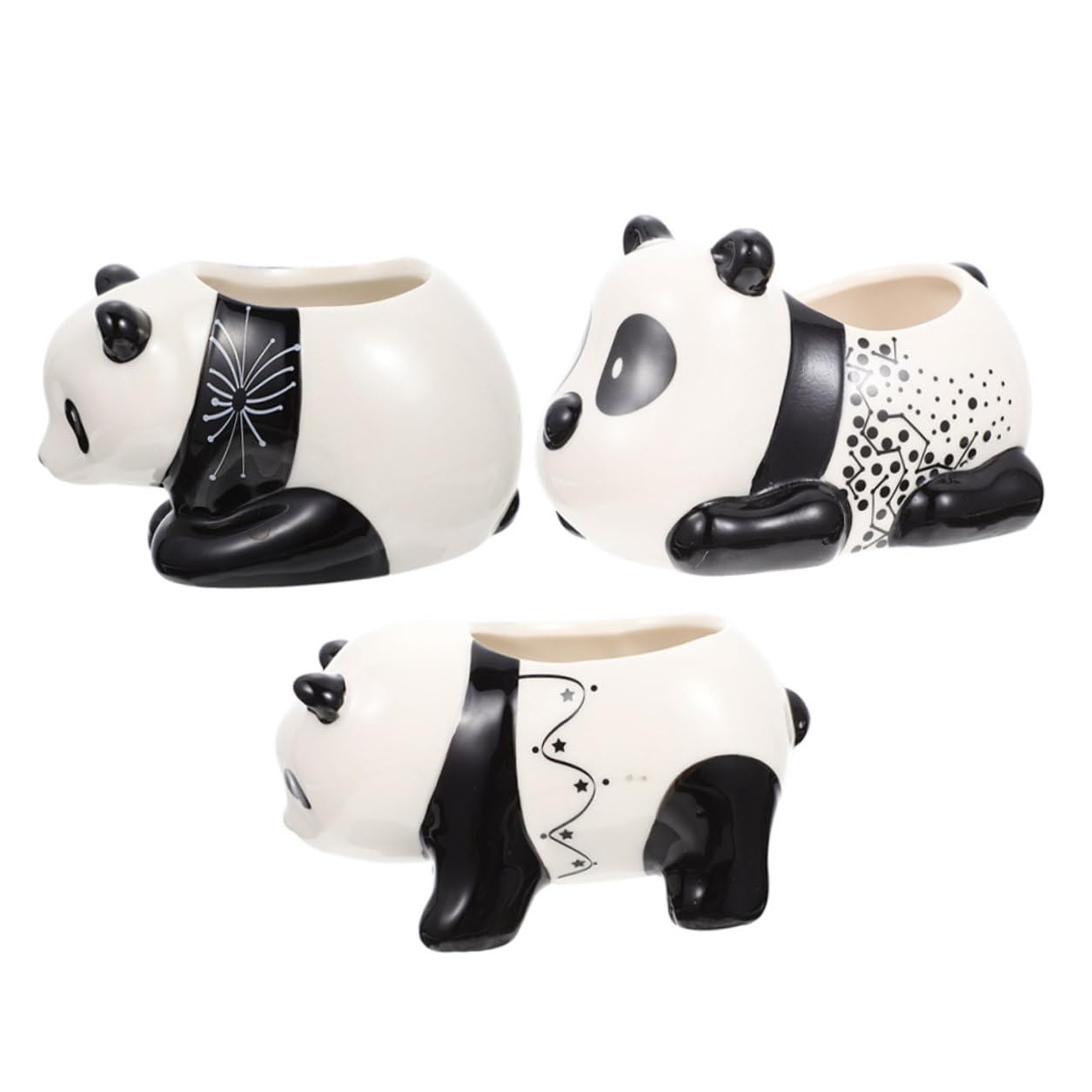 Pots de fleurs céramique panda compacts pour végétaliser un petit bureau