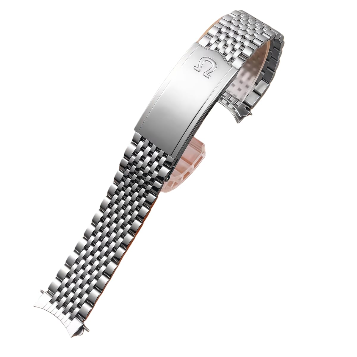 Stainless Steel Watch Strap Curved End Metal Band Replacement Vintage 9 Bead Wrist Bracelet 18mm 19mm 20mm for Omega Speedmaster