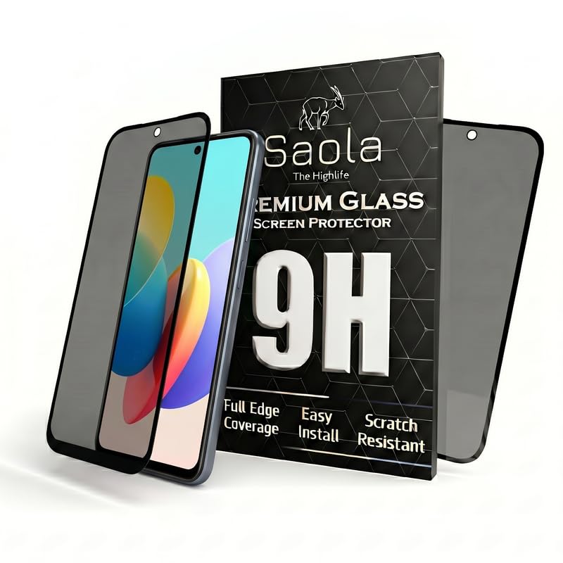 Image of Saola Ultra Privacy Tempered Glass For Tecno Spark 20C (PACK OF 1) with Free Installation Kit. Full screen Coverage. Free Replacement If Received Damaged - 6.6 inch