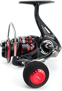 Marchfunny Carrete de pesca, sistema de rodamientos 1BB, relación de engranaje 5.0:1, construcción de aleación de aluminio ligera, 6 opciones de tamaño (FS2000-FS7000), esquema de color negro/rojo