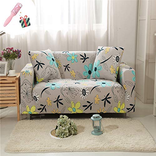 Morbuy Copridivano Elasticizzato 2 posti, Elegante Antiscivolo Senza Braccili Fodera Copridivani Universale Divano con Corda Fissa Sofa Protettore Copertura Divano (2 posti,Giardino