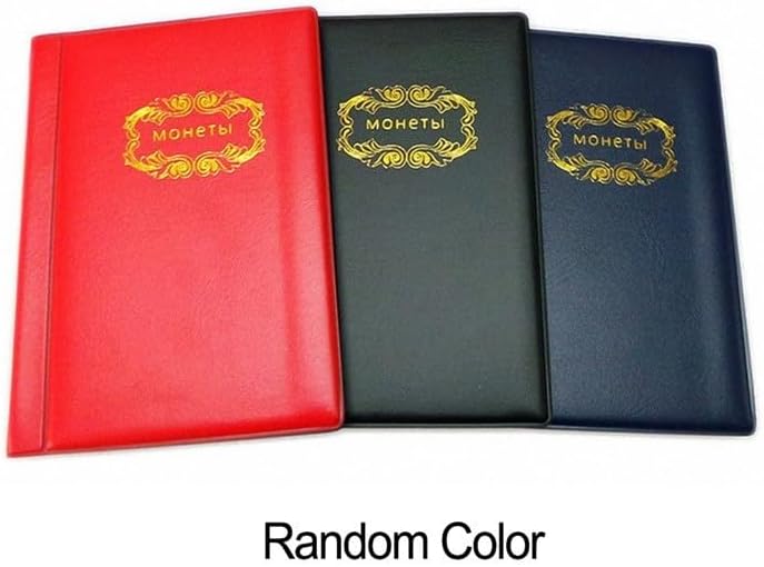 Coin Collection Album with 120 Pockets for 28mm, PU Leather Storage Book with 10 for Commemorative, Tokens, Medallions and Badges Display, Black