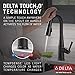 Delta Faucet Essa Touch Bar Faucet, Matte Black Bar Faucet, Bar Sink Faucet Single Hole, Wet Bar Faucets with Pull Down Sprayer, Prep Sink Faucet, Touch2O Technology, Matte Black 9913T-BL-DST