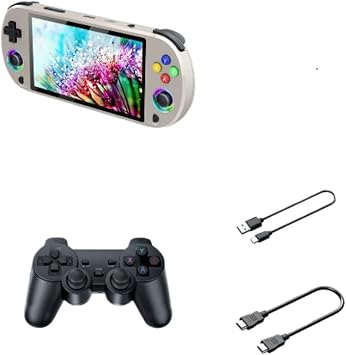 M 22 PRO Handheld Game Console,PS 1 Classic Retro Rainbow Effect Wireless Handle Game Console,Portable,M22 Pro 2000+ Games Emulator Over 30,000 Games,5 Inch HD IPS 16 Million Color RGB Screen