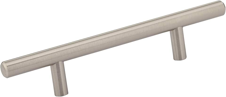 Richelieu Hardware BP30596195 Washington Collection 3 3/4-inch (96 mm) Center-to-Center Brushed Nickel Modern Cabinet and Drawer Bar Pull Handle for Kitchen, Bathroom, and Furniture