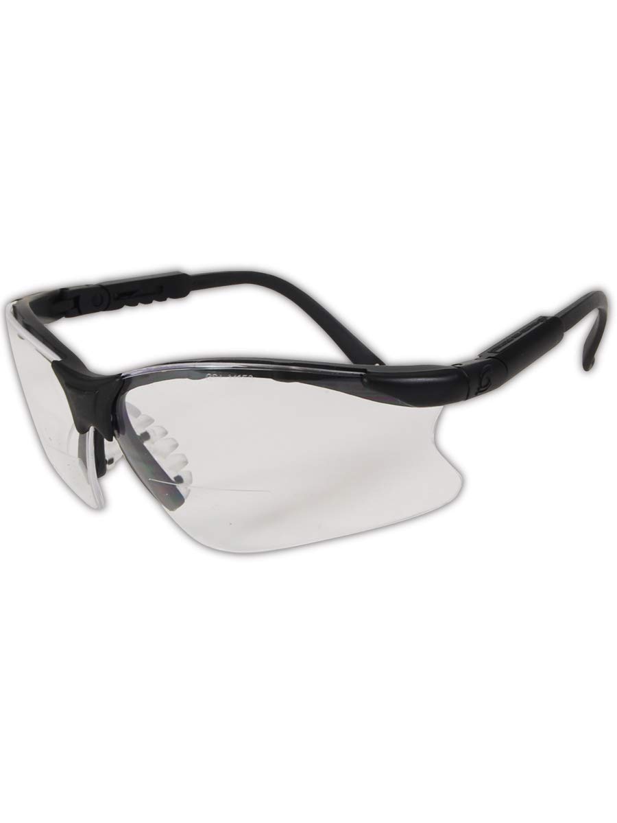 Gateway Safety16MC20 Scorpion MAG Safety Glasses, 2.0 Diopter Magnification, Clear Lens, Black Frame