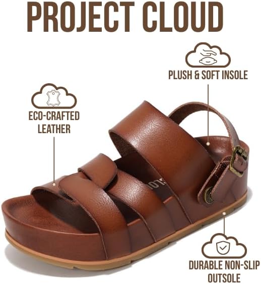 Project Cloud Platform Sandals Women – Strappy Wedges with Comfortable Plush & Soft Insole – Lightweight & Non Slip Platform Sandals for Women 2026 (Proud) - Image 3