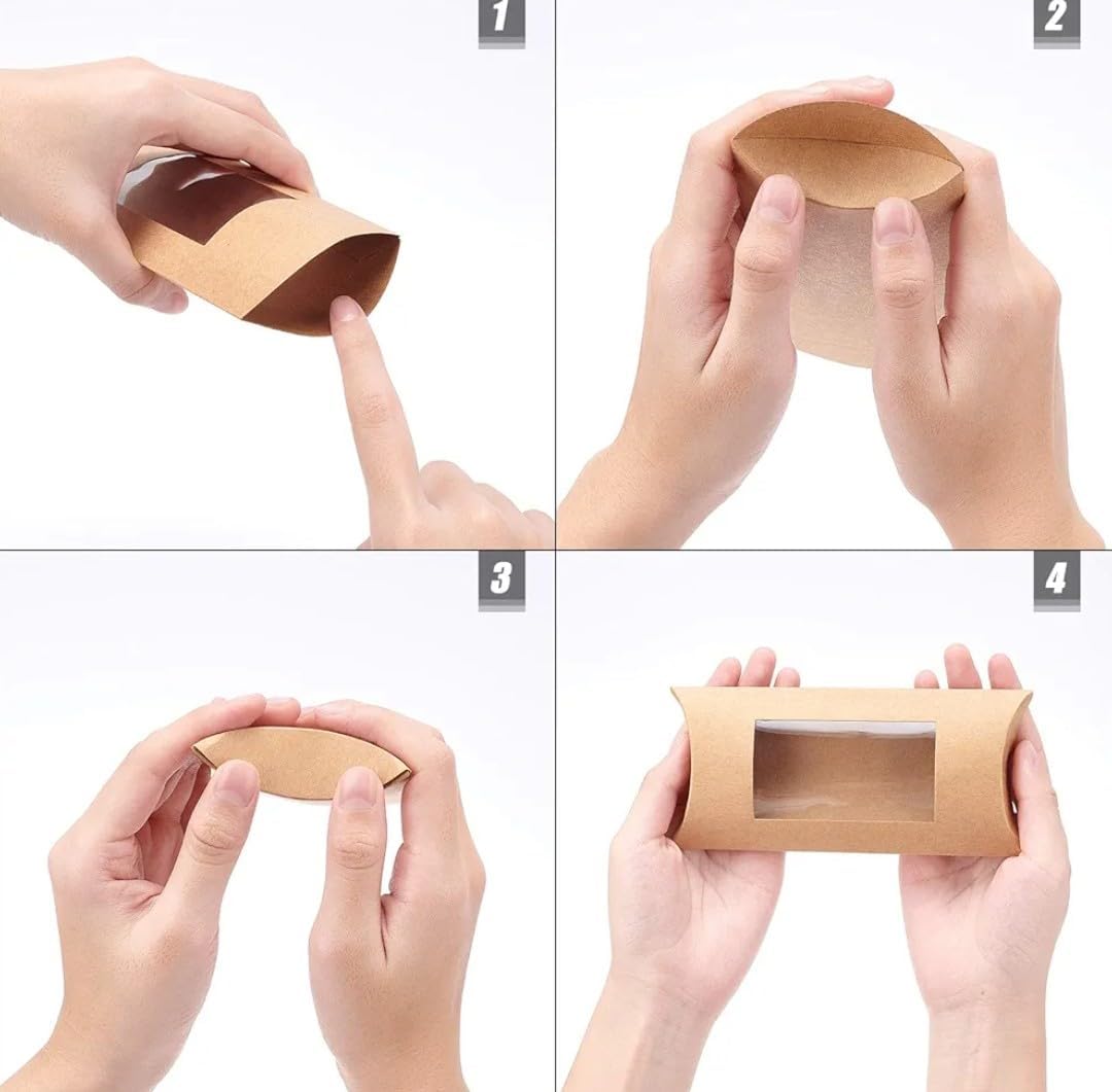 Brown Folding Gift Boxes - Pack of 50 -3