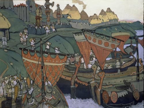 Peinture Toile les Slaves sur le Dniepr Nicholas Roerich Qualité Musée 60x90