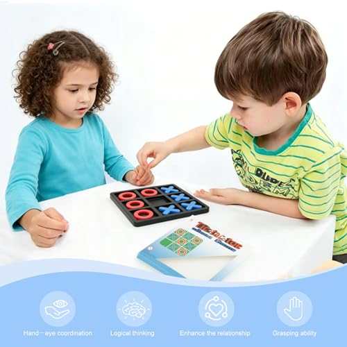 Juego de mesa Tic Tac Toe tablero clásico 15x15 cm miniatura 4