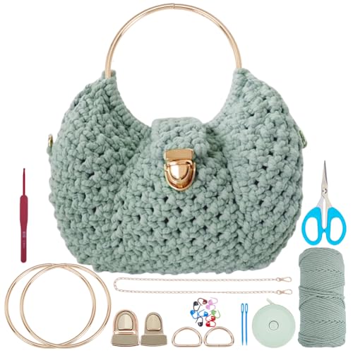 ACRNIGHEET Macrame Bags for Women Macrame Purses and Handbags Macrame Kit for Beginners DIY Macrame Purse Kit with D Shaped Handle Hobbies Project for Starter Boho Gift for Friends