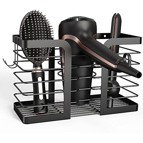 Kegii Fönhalter Ohne Bohren Wand, Haartrocknerhalter Wandbefestigung Bad zubehör, Halterung für Haartrockner und Glätteisen, Badorganizer Multifunktional für Hotel Wohnzimmer Barbershop Cover