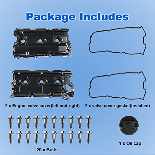 Image of WATERWICH Engine Valve Cover with Gasket & Bolts Compatible with Nissan Pathfinder Infiniti QX4 3.5L 2002 2003 2004 Replacement for 13264-5W500 13264-5W510 13264-5W51A