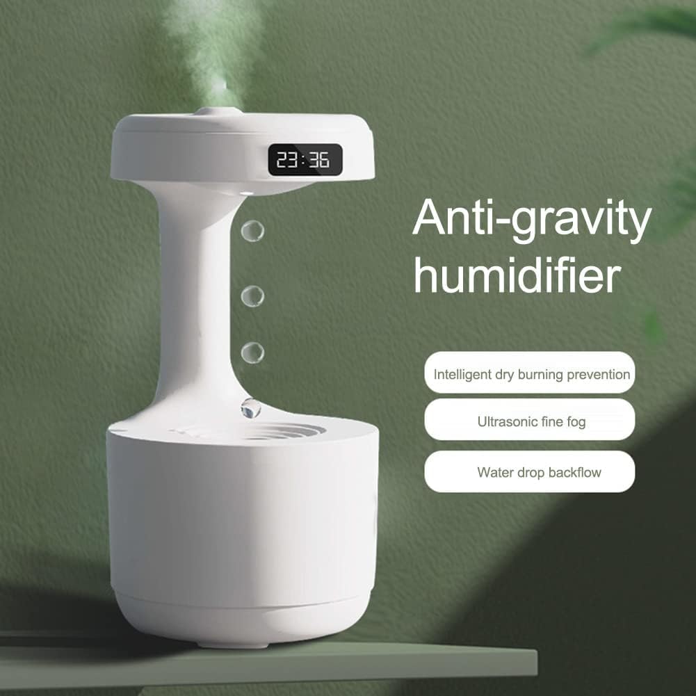 Nawilżacz powietrza USB, 800 ml, chłodna mgiełka, nawilżacz antygrawitacyjny, nawilżacz kropelkowy, nawilżacz na biurko, wyświetlacz LED do domu, biura, sypialni, podróży, wypełniacz nawilżacz
