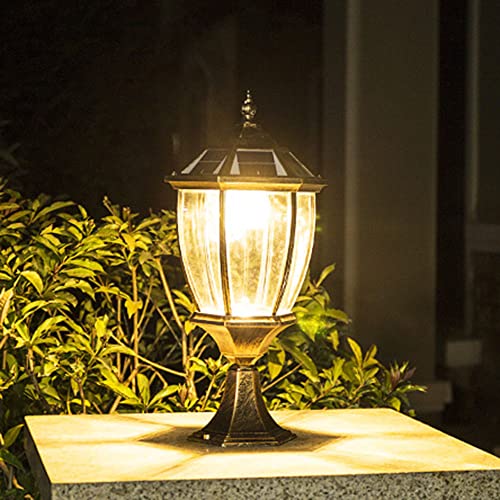 CHUNGYANG Vintage Exterieur E27 Basis Post Lantaarn, Dusk To Dawn Outdoor Post Lights, Lantaarnpaal Lichtpunt Met Pier Mount Base, Waterdicht IP55, Water Ripple Glass, Outdoor Post Lantaarn Voor Patio - Afbeelding 3