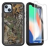 OTTARTAKS Compatible for iPhone 15 Case with Screen Protector, Heavy Duty Camo Case for Men Boys [Military Grade Protection] Shockproof Protective Case for iPhone 15 6.1 Inch 2023