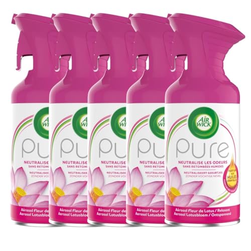 Air Wick 5 ambientadores Pure Relaxant, aroma de flor de loto, 250 ml