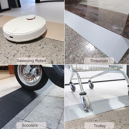 Rampa de umbral para robot barredor de silla de ruedas, rampas portátiles de plástico para bordillos para interior/exterior, patio, jardín | Negro, 100x22x5 cm miniatura 5