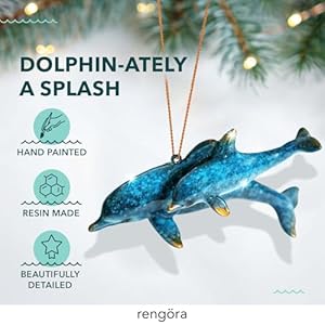 Dolphin Ornament, Hand Painted Dolphin Coastal Christmas Ornaments, Nautical Christmas Ornaments Ocean Decor, Beautiful Sea Figurines Decor for Marine and Sea Lovers, Beach Themed Xmas Ornament Dolphin Ornament Hand Painted Dolphin Coastal Christmas Ornaments Nautical Christmas Ornaments Ocean Decor Beautiful Sea Figurines Decor for Marine and Sea Lovers Beach Themed Xmas Ornament