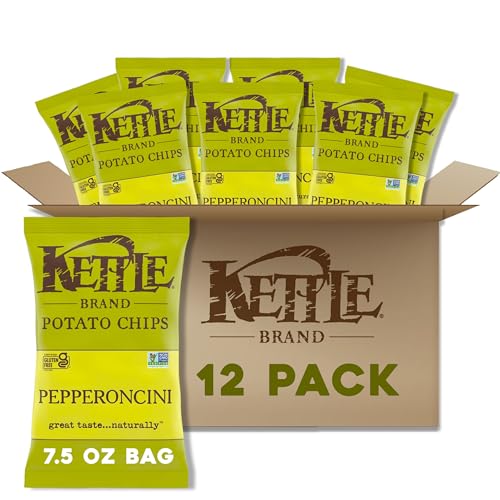 Image of Kettle Brand Potato Chips, Pepperoncini Kettle Chips, 7.5 Oz (Pack of 12)