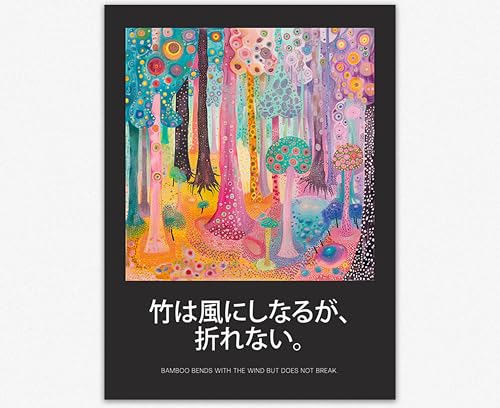 Affiche psychédélique de la forêt et message de résilience Wallbuddy