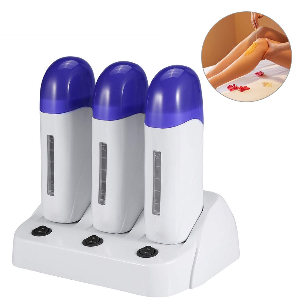 Riscaldatore di Cera Depilatoria, Cartuccia Portatile Mini Cera Depilatoria Riscaldatore, Ceretta Macchina per la Depilazione del Corpo(Triple Waxing Heaters)