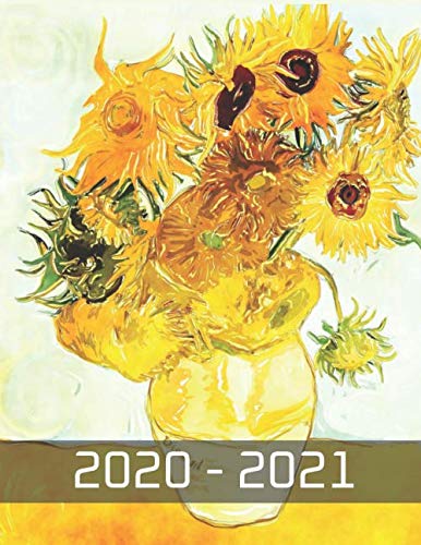 Agenda Settimanale 2020 2021 Giallo: Organizer personale per abitudini e obiettivi, Diario Large (fiore di pittura ad acqua)