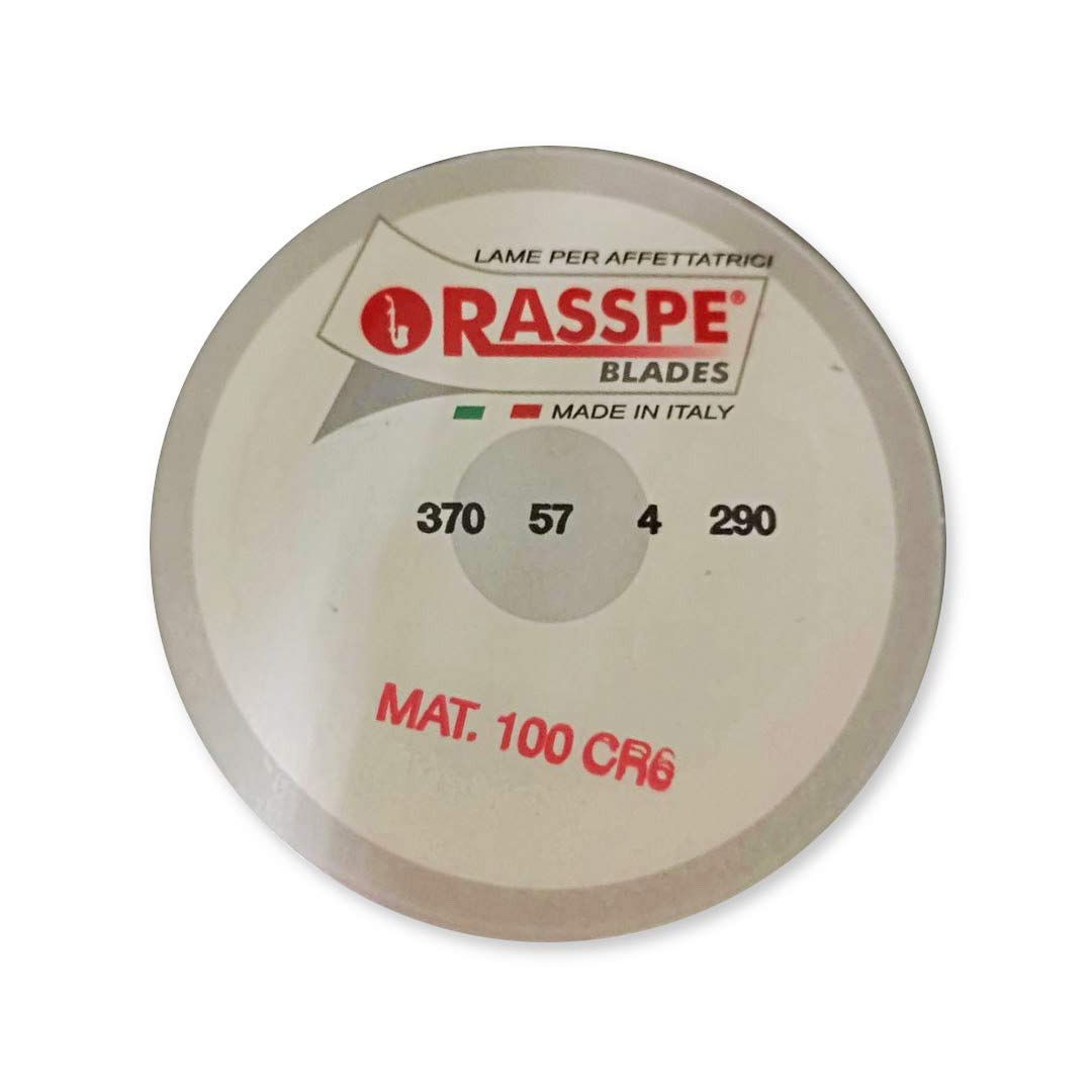 Lama per affettatrice Rasspe 370-57-4-290 100CR6 tipo Bizerba Made in Italy