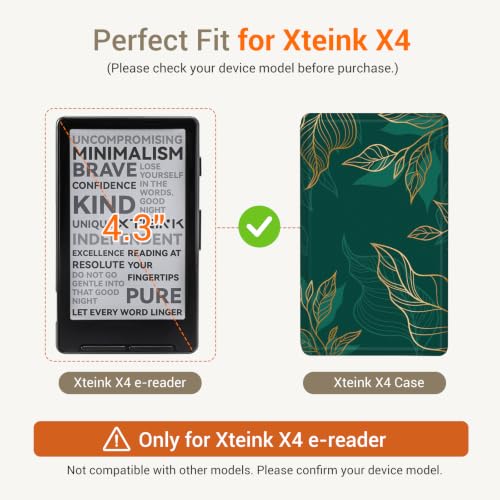 Image of CoBak Magnetic Case for XTEINK X4, Ultra-Lightweight Protective Cover for Xteink X4 E-Reader, Secure Magnetic Attachment(Deep Green)