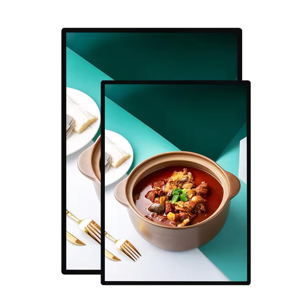 A1/A2/A3/A4 LED Advertising Light Box Poster Display Screen Restaurant LED Menu Board Aluminum Frame Tempered Glass Light Boxes