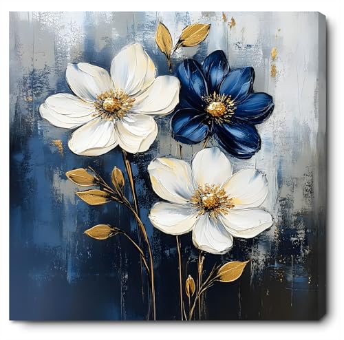 FOEIX Bathroom Wall Art Pictures Wall Decor Canvas Framed Wall Art Paintings Abstract Floral Rustic...