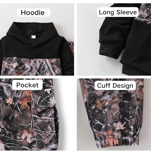 Image of 5-12 Years Boys Clothing Set Camo Hoodie & Cargo Pants Outfits Set 2025 Fashion Clothing