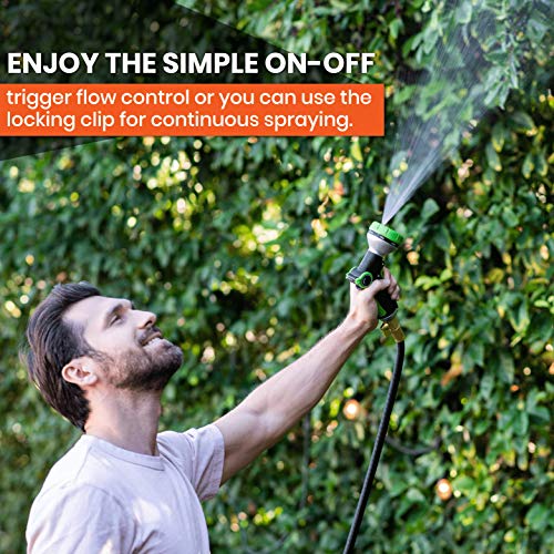 Flexi Hose Multi Pattern Front Trigger Nozzle, A Heavy-Duty Pistol Grip Garden Hose Nozzle With 8 Spray Patterns To Water Plants, Wash Cars And Windows, And Shower Pets #TOP4