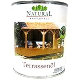 Natural Terrassenöl, farblos und färbig schützt die Oberfläche vor Feuchtigkeit und Verschmutzung. Geeignet für einheimische Holzarten, druckimprägniertes Holz, Thermoholz, Edelhölzer und WPC. Färbiges Terrassenöl schützt Ihr Holz gegen Vergrauung durch UV-Licht. Liegende, frei bewitterte Oberflächen wie Holzböden, Holzdecks, Stege, Holzroste, WPC etc. einmal jährlich auffrischen.