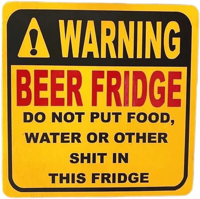 Imán para nevera de cerveza, divertido letrero de advertencia para hombre, cueva de hombre, letreros vintage decorativos y duraderos, divertidos