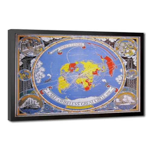 Affiche 1945 Macdonald Gill décoration murale vintage chic pour votre bureau