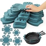 Goaste 24 Pack Pot and Pan Protectors, 4 Different Size Pans Separator, Anti-Slip Pan Dividers Pads, Felt Cookware Protector Set for Stacking and Protecting Your Cookware, Set of 24, Cyan