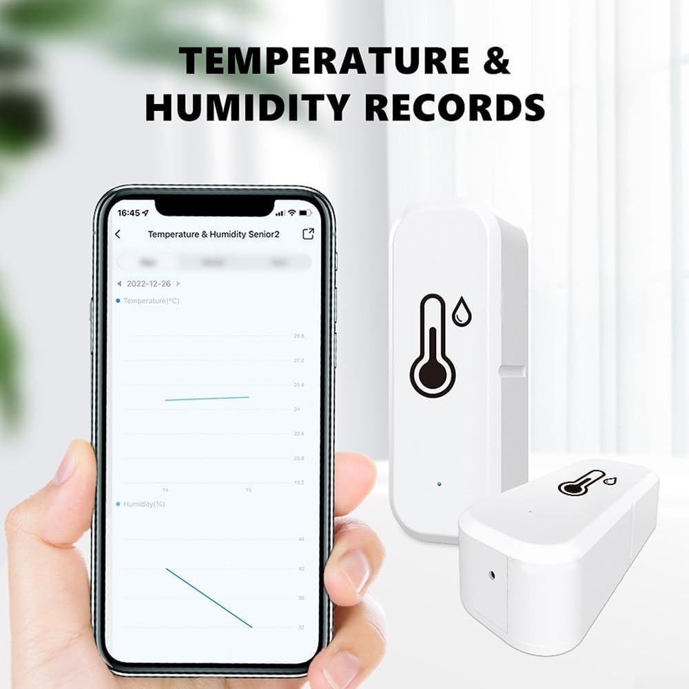 Capteur Wi-FI Intelligent pour Maison connectée, hygromètre, thermomètre, capteur de température et d'humidité (6 pièces)