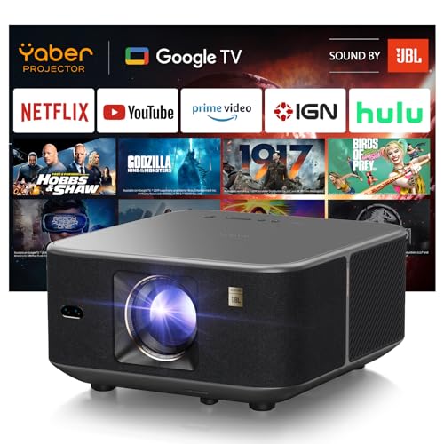 Yaber K3 Smart Beamer 【 Google TV & Sound by JBL】 Tageslicht Beamer mit WiFi 6 & Bluetooth,...