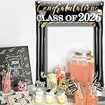 Graduation Decorations Class of 2026 Graduation Photo Booth Frame, Inflatable Selfie Grad Frame Photo Props, Black Gold Congratulate Frame Prop for 2026 Grad Party Favor Supplies - Image 4