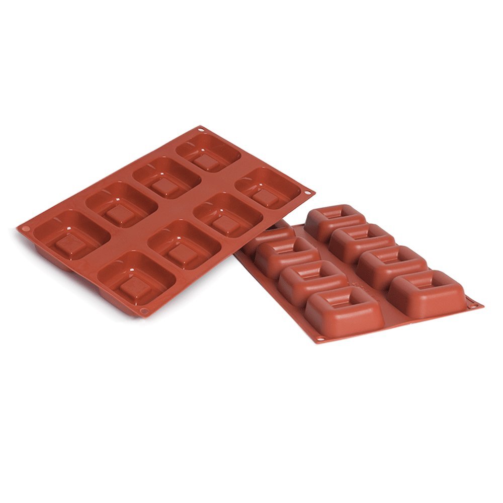 Square Savarin Silicone Baking Mould 8-Cavity 73,9 ML