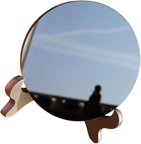 FOMIYES 1 Unidades Elegance Graceling Obsidiana Scrying Mirror Espejo de obsidiana con soporte, artículos para el hogar, decoración del hogar,