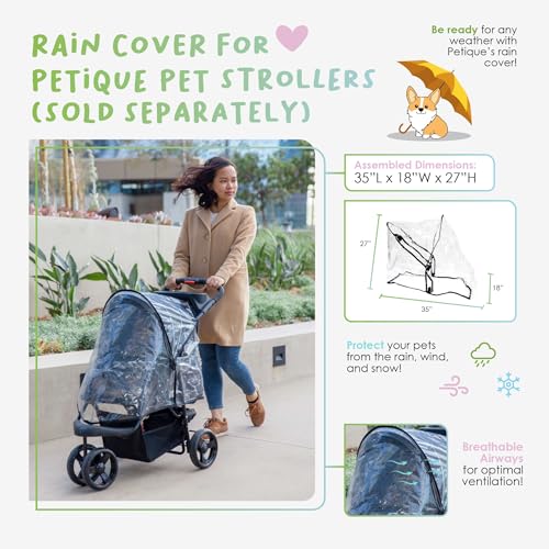 PETIQUE PVC-Regenschutz für Haustier-Buggy, transparent, Einheitsgröße