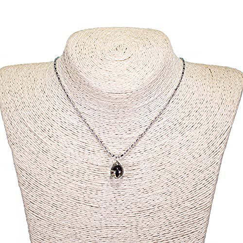 BlueRica Glass Teardrop Pendant with Mushroom on Stainless Steel Chain Necklace3