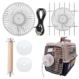 Gerrii Pet Fan for Cage Dog Crate Fan for Cooling Dogs and Other Pets - for Rabbit Puppy Chicken Pig Guinea Pig Hamster Bird Quiet Crate Mount Fans USB Cage Cooling Fans