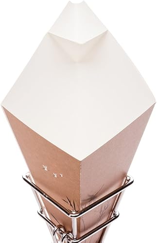 Miniatura 4 de Restaurantware Cone Tek - Conos de papas fritas de 9.5 pulgadas, 100 conos de alimentos reciclables, taza de salsa incorporada, forro resistente a