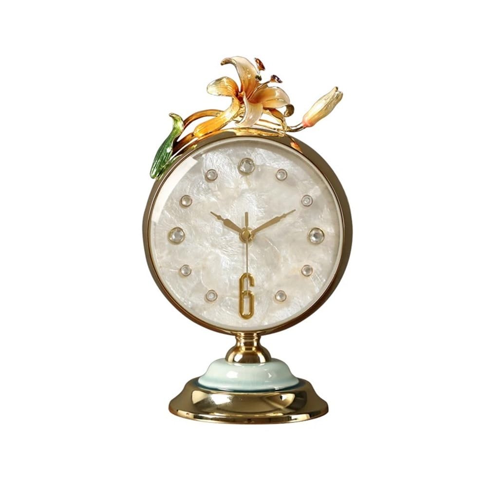 shangguanyun456 Vintage table clock Luxury Table Clock Decoration Desk Clocks And Easy To Readfor Living Room Decor,Bedroom,Bedside,Shelf