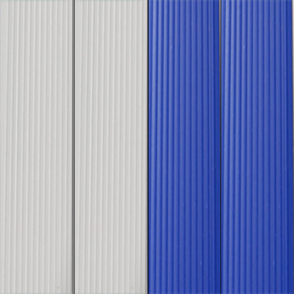 Genérico Tende per esterni a strisce bianche e blu | Materiale plastico PVC e barra in alluminio, ideale per terrazza, giardino, ecc. | Anti mosche (larghezza 90 x 230 cm)